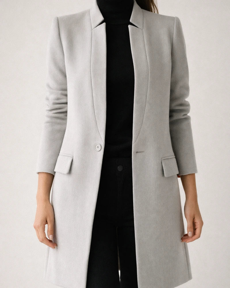 Solid Color Stand-Up Collar Pocket Coat | JRSEE:18f51282-3d31-4d5f-aba4-cf066a70a0ce