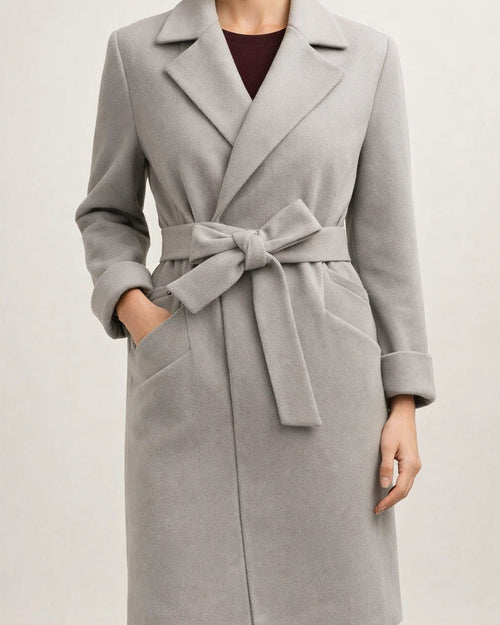 Solid Colour Fashion Lapel Woolen Coat | JRSEE:9e006e42-5edd-4b65-baa8-93dcb52a59b7