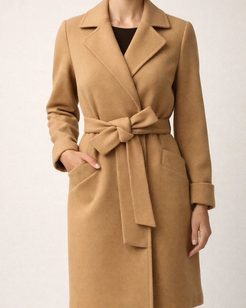 Solid Colour Fashion Lapel Woolen Coat | JRSEE:28b5ecda-b9a8-4ac5-bccf-1f4f63c8740e