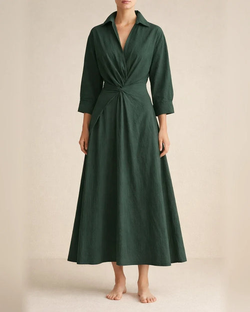 Solid Women's Vintage Lapel Shirt Long Sleeve Big Hem Cotton Linen Black Dresses | JRSEE:23ae547c-9826-4841-830f-740572a9a84b