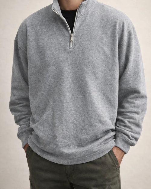 Sports Padded Pullover Loose Solid Color Sweatshirt Green Retro Sweatshirt Men's Zipper Standing Collar Hoodless Jacket | JRSEE:6c3df114-ebca-4bea-b725-7c34fe7a0514