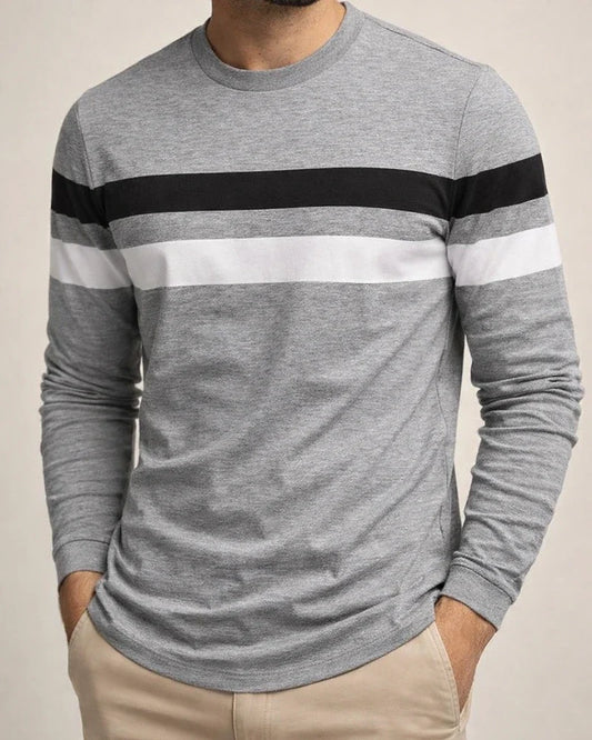 Spring and Autumn New Men's Casual Round Neck Long-sleeved T-shirt Fashion Sports Bottoming Shirt Tops | JRSEE:0bab5393-57b0-410c-9ea5-bc285e4d66e7