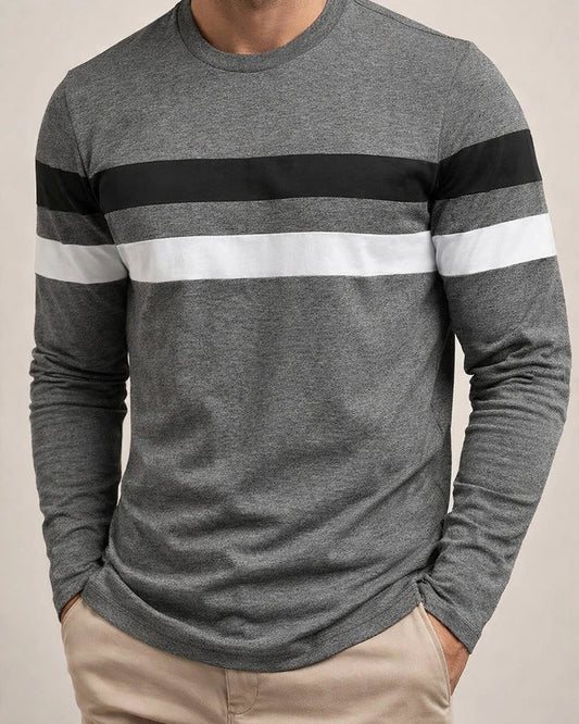 Spring and Autumn New Men's Casual Round Neck Long-sleeved T-shirt Fashion Sports Bottoming Shirt Tops | JRSEE:76c62c20-b0e6-49af-9d90-e22b91037e01