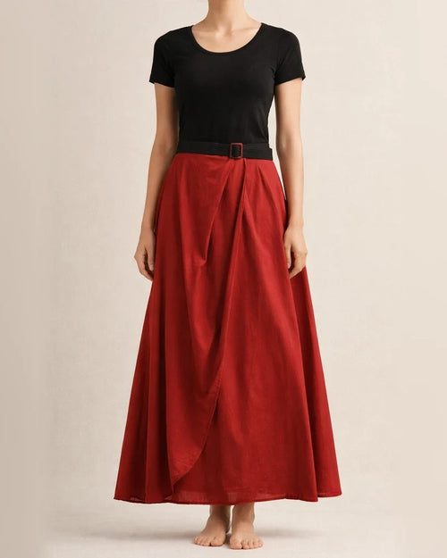 Spring and Autumn Solid Cotton Bust A-word Long Skirt Linen | JRSEE:9e511059-c87b-4f93-9bed-f5e3bd98222b