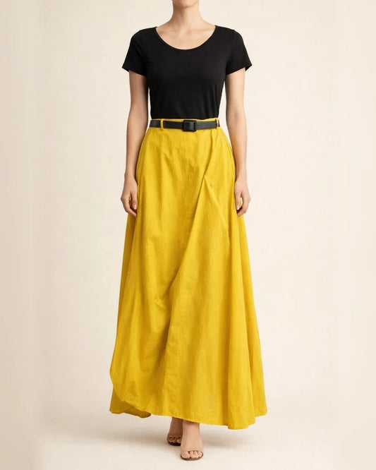 Spring and Autumn Solid Cotton Bust A-word Long Skirt Linen | JRSEE:004203f4-e670-4654-a460-22e768162c4e