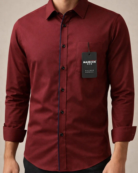 Spring and Autumn Summer Explosion Models Fashion Business Casual Slim Type Long-sleeved Shirt Youth Trend Solid Color Shirt | JRSEE:eee4e4a1-d2f6-43d4-b159-7782d05e1094