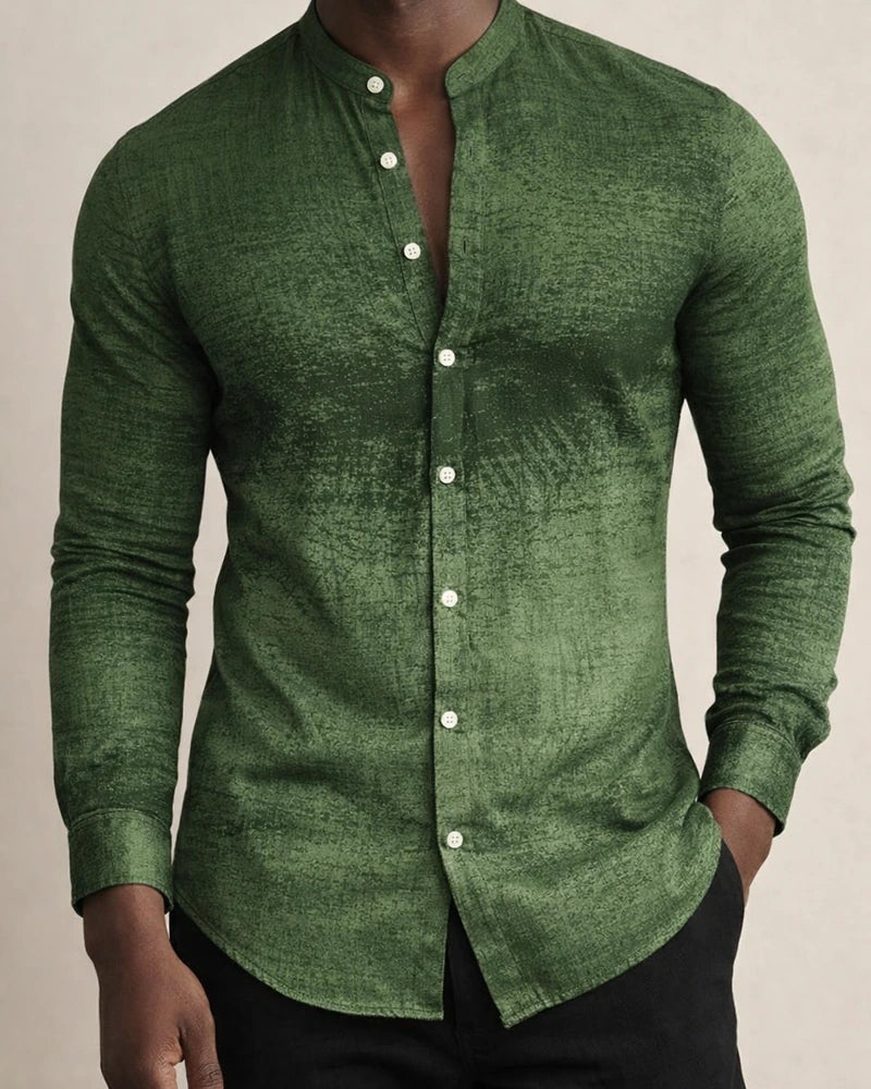 Spring and Fall Gradient Men's Casual Long-sleeved Collar Shirt | JRSEE:b742b1dd-917f-4611-b04d-cd1da53c4c7c