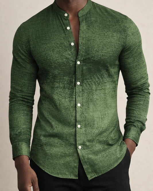 Spring and Fall Gradient Men's Casual Long-sleeved Collar Shirt | JRSEE:b742b1dd-917f-4611-b04d-cd1da53c4c7c