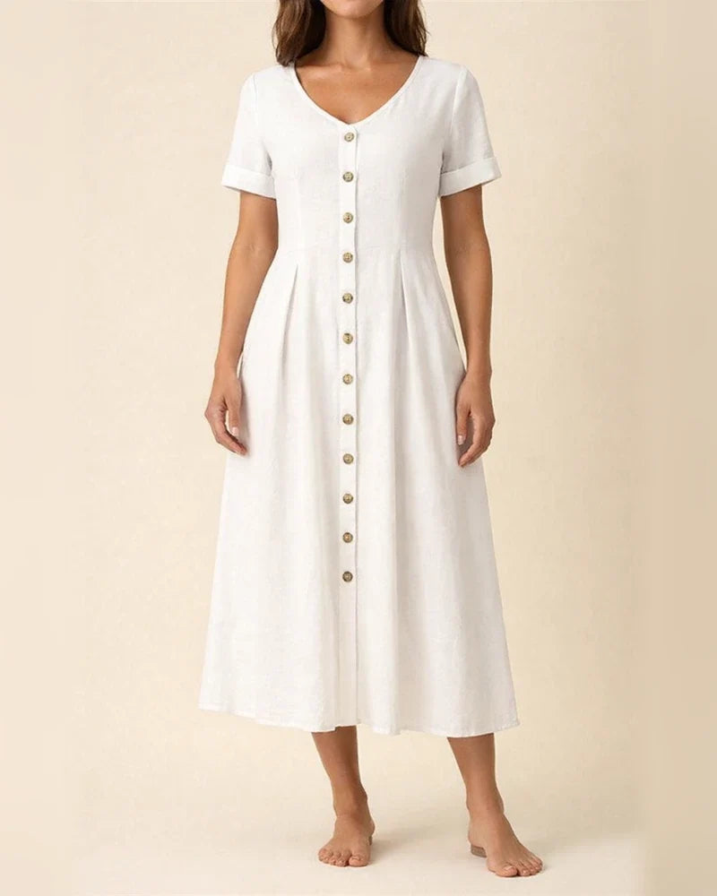 Spring and Summer in Europe and The United States and The United States Solid Color Loose High-waisted Cotton Dresses | JRSEE:99d213aa-ef71-4ba2-8e7b-5249297faaf4