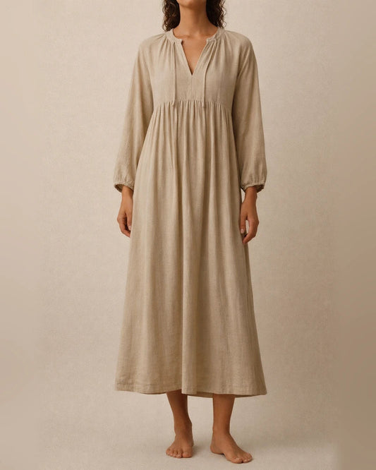 Spring and Summer Loose Casual Women's Lantern Sleeves Tied Rope Plus Size Dresses | JRSEE:8291f946-e04a-40fd-850e-0da07034f81d