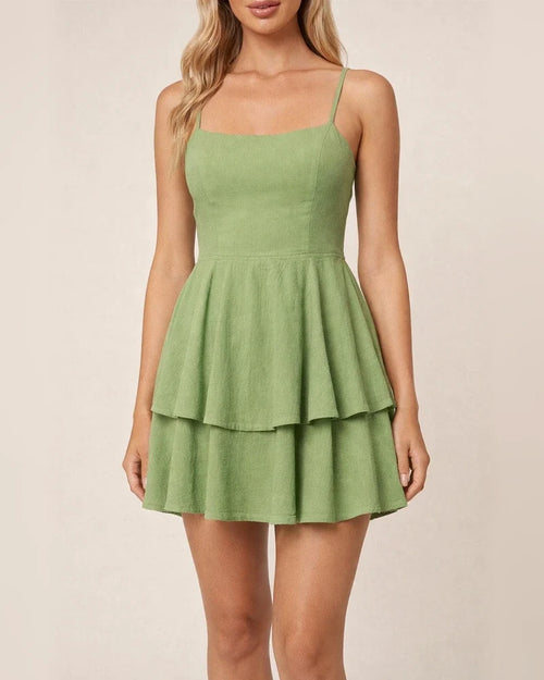 Spring and Summer Models Fresh Wind Explosion Sleeveless Backless Bow Tie Short Dress Sexy Halter Dress Solid Color A-line Dress | JRSEE:55fcae91-aed0-4a5e-b8e9-6e6248b19c3d
