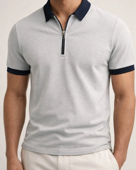 Spring and Summer New Solid Color Polo Shirt Zipper Decoration Men's Polo Shirt Loose Type Fashion Casual Short-sleeved T-shirt | JRSEE:02997547-3419-4cac-9ebf-2878466b3d03