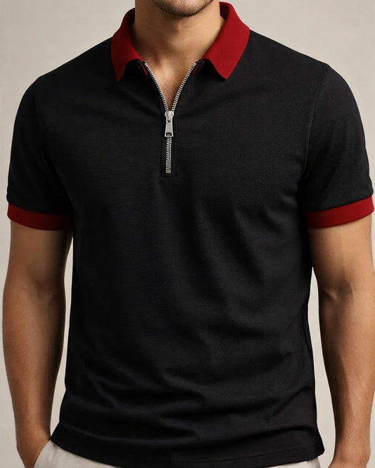 Spring and Summer New Solid Color Polo Shirt Zipper Decoration Men's Polo Shirt Loose Type Fashion Casual Short-sleeved T-shirt | JRSEE:029a14db-2dd5-480a-b151-9fa0d5987462