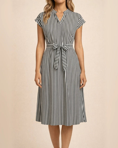 Spring and Summer New Women's Sleeveless Striped Tie Dresses | JRSEE:4ba796dc-4d5c-43db-97ae-684e2a048b8e