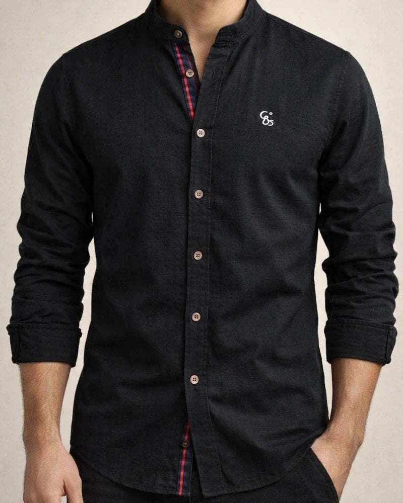 Spring and Summer Slim Shirt Men's Cotton and Linen Casual Fashion Business Solid Color Long-sleeved Shirt | JRSEE:831bae37-5fb6-460f-8a8f-3d31f5f342f7