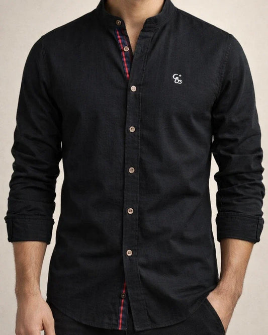 Spring and Summer Slim Shirt Men's Cotton and Linen Casual Fashion Business Solid Color Long-sleeved Shirt | JRSEE:831bae37-5fb6-460f-8a8f-3d31f5f342f7