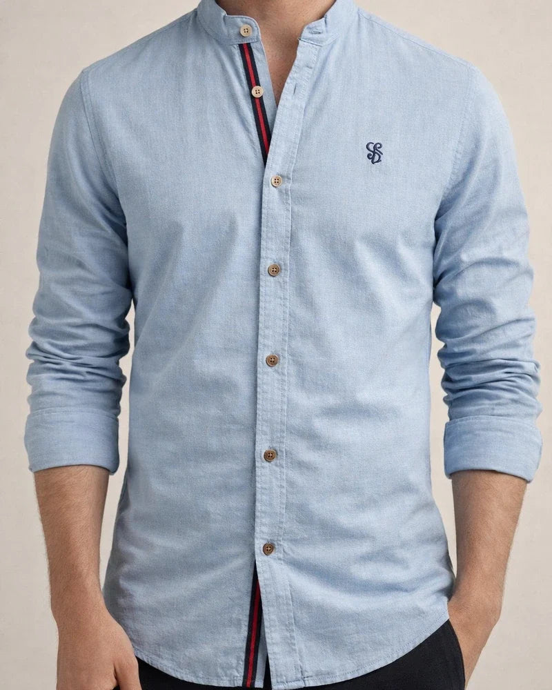 Spring and Summer Slim Shirt Men's Cotton and Linen Casual Fashion Business Solid Color Long-sleeved Shirt | JRSEE:7bebb368-5b97-4d7a-a9c9-62398c93f478