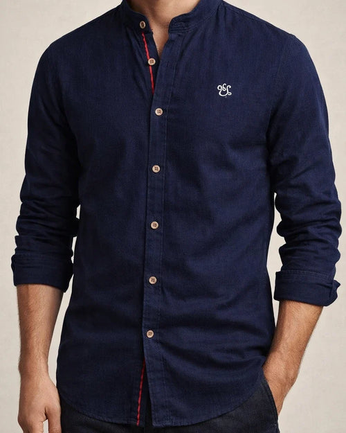 Spring and Summer Slim Shirt Men's Cotton and Linen Casual Fashion Business Solid Color Long-sleeved Shirt | JRSEE:7335fbca-591f-4359-8b0c-04ca99e053e4