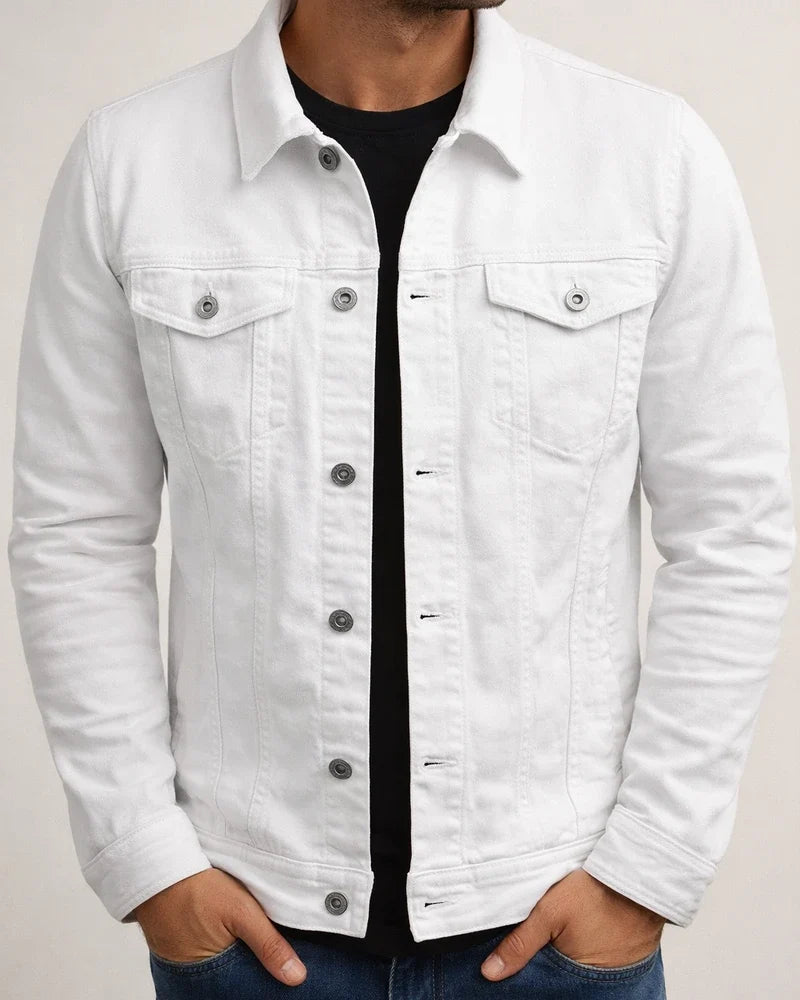 Spring, Autumn and Winter Men's Jacket Denim Slim Workwear Solid Color Shirt Coat | JRSEE:727c82ac-5efc-45f5-ba00-64c16e5d2b81