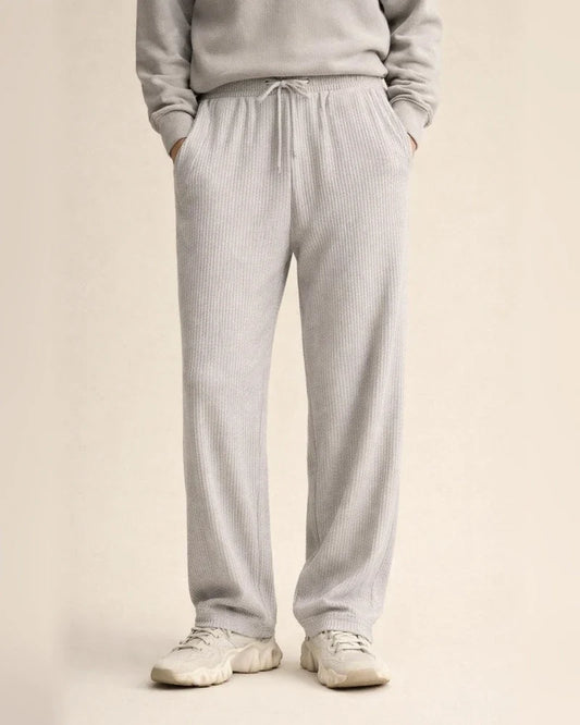 Spring/Fall Jacquard Striped Wide-Leg Men's Pants - Casual Relaxed Fit Corduroy Drawstring Straight Leg Trousers | JRSEE:c048aeb3-e3bf-4c80-acab-cf8542a3ae24