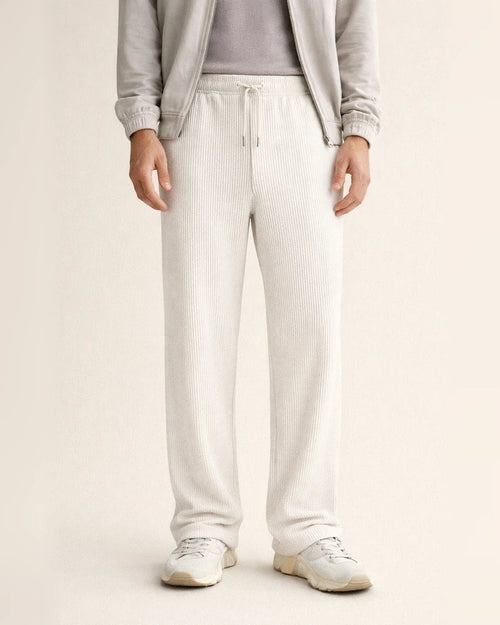 Spring/Fall Jacquard Striped Wide-Leg Men's Pants - Casual Relaxed Fit Corduroy Drawstring Straight Leg Trousers | JRSEE:69909514-0bea-4e70-9f63-713e8b313ab2