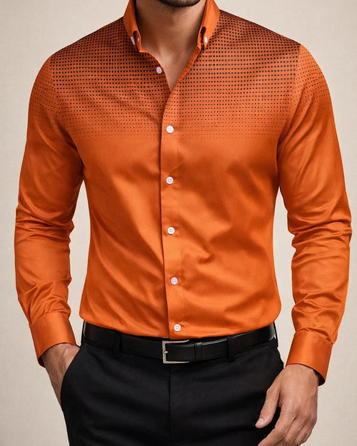 Spring/Fall New Arrival Men's Polka Dot Print Casual Stand-up Collar Long Sleeve Shirt | JRSEE:78e9095a-0a5c-4f54-a19c-1672b6ce1eaa