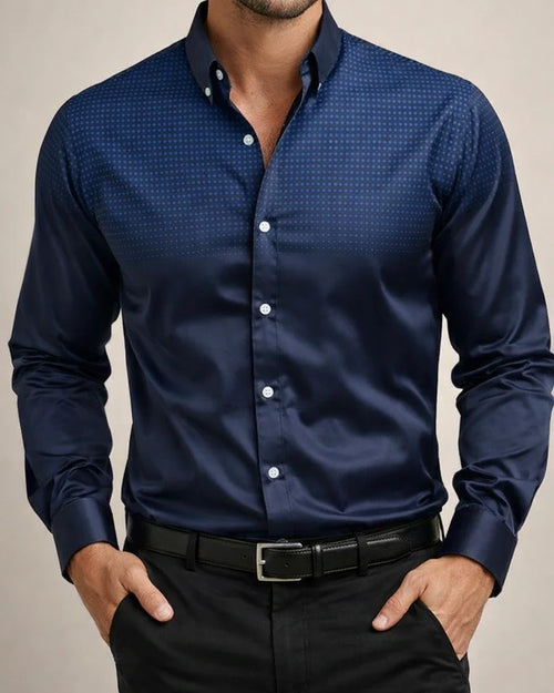 Spring/Fall New Arrival Men's Polka Dot Print Casual Stand-up Collar Long Sleeve Shirt | JRSEE:35613574-eb31-435b-8c85-07a5c8f06aab