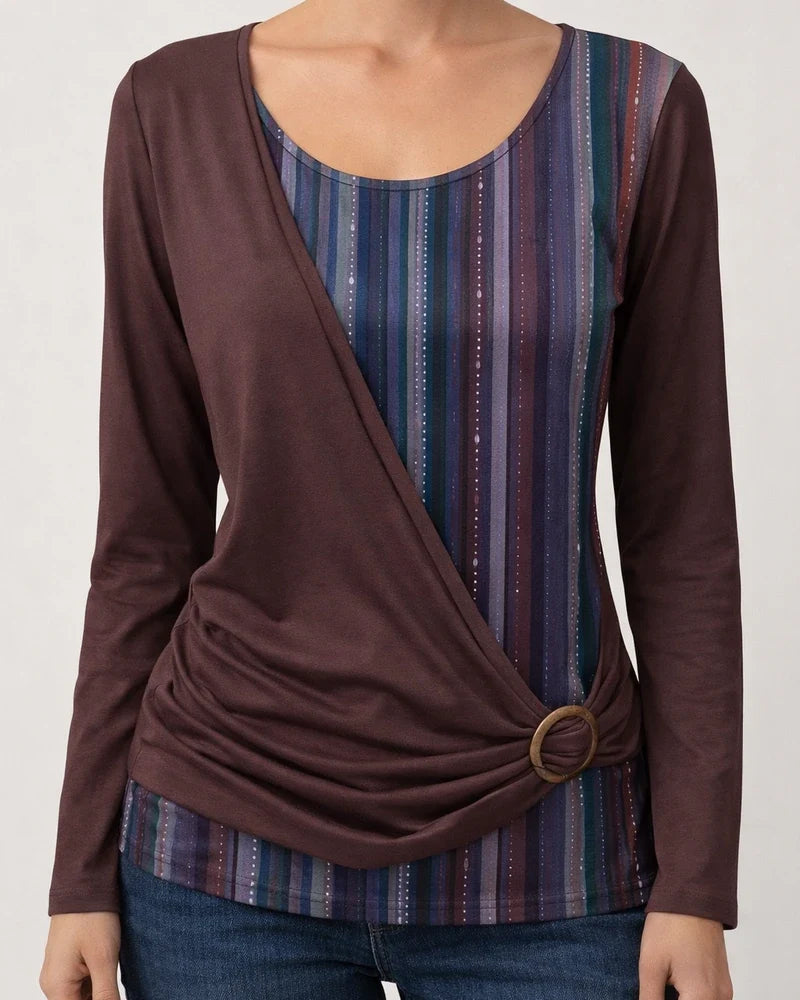 Spring/Fall Women's New Crew Neck Solid Color Printed Casual Long Sleeve Loose T-shirt | JRSEE:76241ab8-69a0-4a7e-9195-111e2a813968