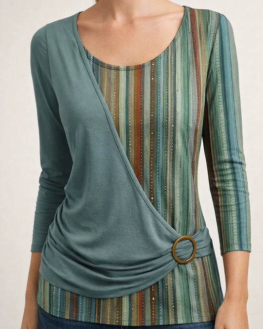 Spring/Fall Women's New Crew Neck Solid Color Printed Casual Long Sleeve Loose T-shirt | JRSEE:38b7b6b6-91f1-45ab-ab96-45b3952b751f