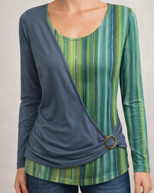 Spring/Fall Women's New Crew Neck Solid Color Printed Casual Long Sleeve Loose T-shirt | JRSEE:bd31f268-e211-43f4-a26e-57533c6f0bb8