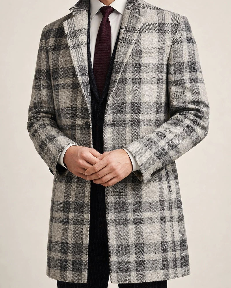 Spring Men's New Casual Printed Woolen Mid-Length Coat Men's Woolen Jacket | JRSEE:1ca0a236-f252-42cb-a139-822e3a613999