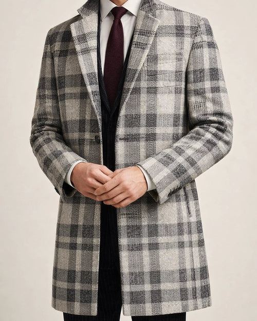 Spring Men's New Casual Printed Woolen Mid-Length Coat Men's Woolen Jacket | JRSEE:1ca0a236-f252-42cb-a139-822e3a613999
