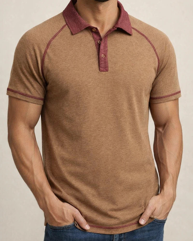 Spring Men's Short-sleeved Lapel Henry T-shirt Men's POLO Bottoming Shirt | JRSEE:db878f10-fb46-47ca-9f8f-60e5941e1d28