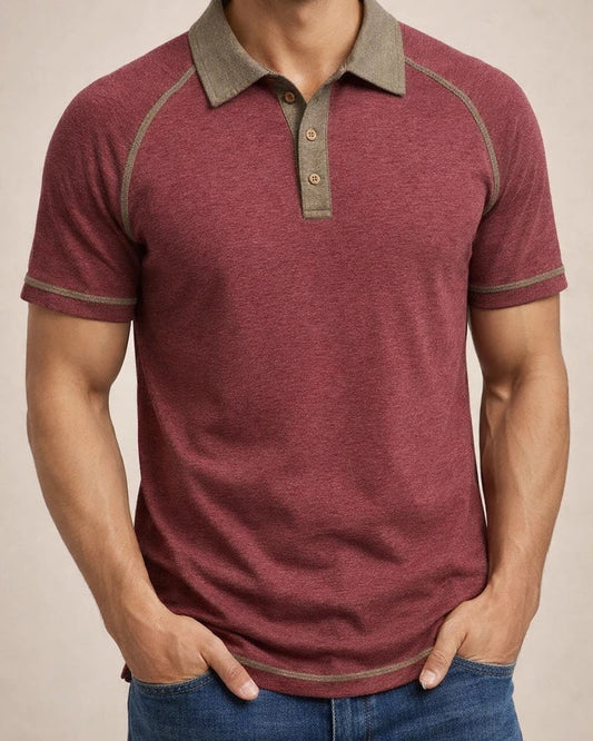 Spring Men's Short-sleeved Lapel Henry T-shirt Men's POLO Bottoming Shirt | JRSEE:b941cc46-c5ff-465e-9af9-a1fc22ef0dc7