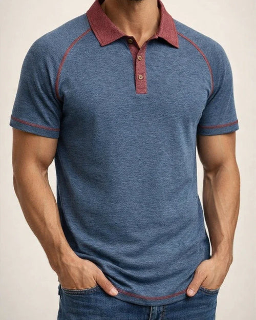Spring Men's Short-sleeved Lapel Henry T-shirt Men's POLO Bottoming Shirt | JRSEE:60224130-6baa-43fa-b059-5dcc2d60c21d