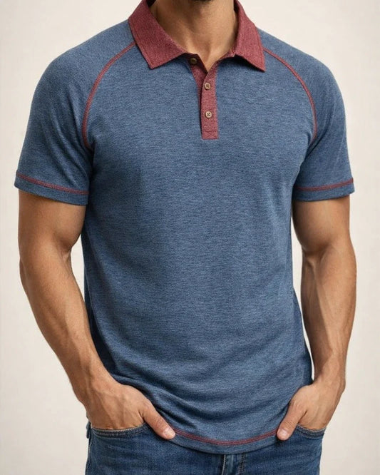 Spring Men's Short-sleeved Lapel Henry T-shirt Men's POLO Bottoming Shirt | JRSEE:60224130-6baa-43fa-b059-5dcc2d60c21d