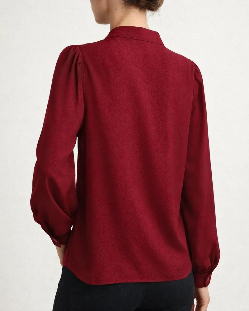 Spring New Arrival: Elegant Solid Color Collared Long-Sleeve Relaxed Fit Women's Shirt | JRSEE:a9fbf88a-6f78-41c0-aeb5-25d0278ccfa8