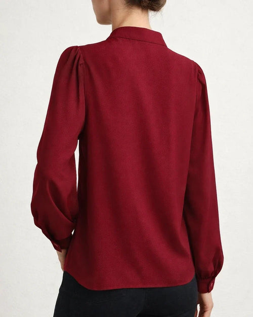 Spring New Arrival: Elegant Solid Color Collared Long-Sleeve Relaxed Fit Women's Shirt | JRSEE:a9fbf88a-6f78-41c0-aeb5-25d0278ccfa8