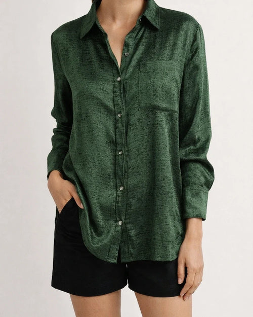 Spring New Women's Casual Suede Fashion Collar Long-sleeved Shirt | JRSEE:0b7c64e7-c0c4-45e4-bc46-67d23af7787d