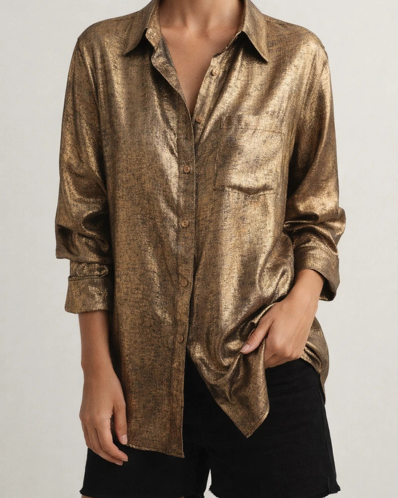 Spring New Women's Casual Suede Fashion Collar Long-sleeved Shirt | JRSEE:d645bebc-22f1-4fc6-a7ed-cadd14051c2d