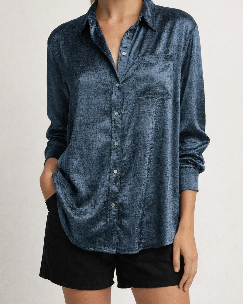 Spring New Women's Casual Suede Fashion Collar Long-sleeved Shirt | JRSEE:e0a5c31c-b3f3-4335-b972-716796e2d4f1