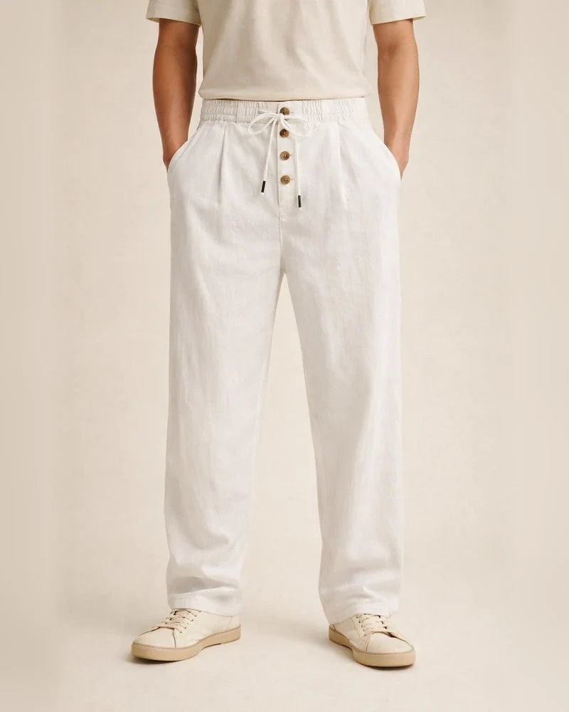 Spring/Summer New Arrival Men's Breathable Cotton-Linen Loose Casual Athletic Solid Color Full-Length Pants | JRSEE:0e993db3-b835-4bdd-bdcd-ef210ce8eb5b