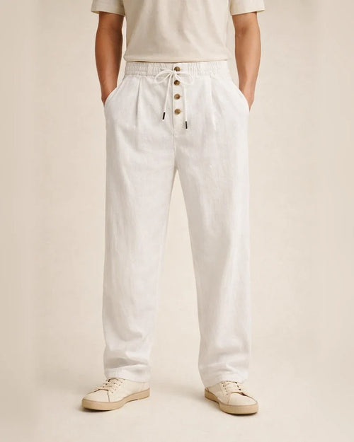 Spring/Summer New Arrival Men's Breathable Cotton-Linen Loose Casual Athletic Solid Color Full-Length Pants | JRSEE:0e993db3-b835-4bdd-bdcd-ef210ce8eb5b