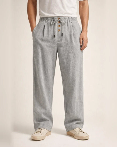 Spring/Summer New Arrival Men's Breathable Cotton-Linen Loose Casual Athletic Solid Color Full-Length Pants | JRSEE:194646db-e464-426f-b1ef-b836ace74247