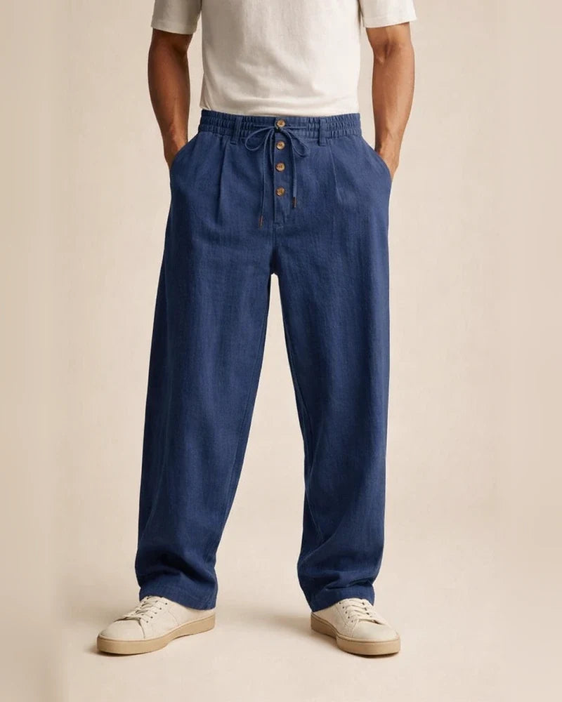 Spring/Summer New Arrival Men's Breathable Cotton-Linen Loose Casual Athletic Solid Color Full-Length Pants | JRSEE:41c3e713-b2dc-4d12-afa4-77ca6ef0cefa