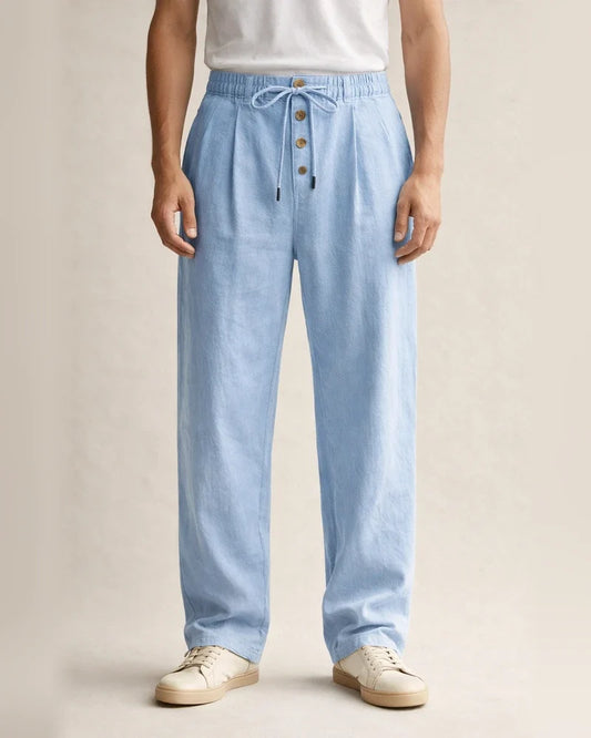 Spring/Summer New Arrival Men's Breathable Cotton-Linen Loose Casual Athletic Solid Color Full-Length Pants | JRSEE:f56dd2b9-4917-4218-abcf-31dd3b5d6fe0