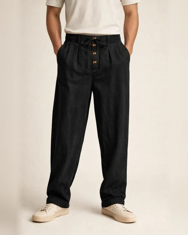 Spring/Summer New Arrival Men's Breathable Cotton-Linen Loose Casual Athletic Solid Color Full-Length Pants | JRSEE:29df52e2-adc8-4de4-98a9-a75716d2cb23
