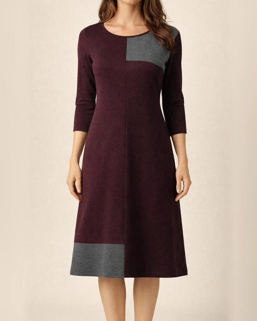 Spring Summer New Arrival Women's Midi Crew Neck Long Sleeve Geometric Print Dress | JRSEE:17086aa0-f14d-46ea-abb2-3a28b279eb0e