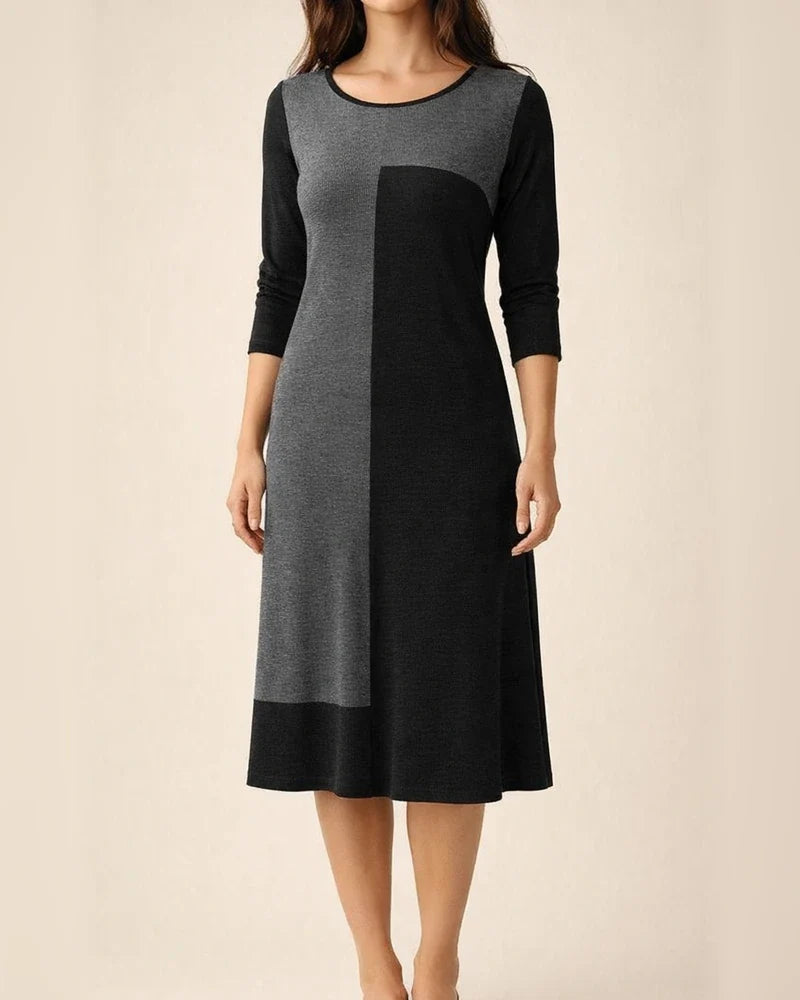 Spring Summer New Arrival Women's Midi Crew Neck Long Sleeve Geometric Print Dress | JRSEE:438ca2bb-477d-4c9a-b73d-28318e9e6420