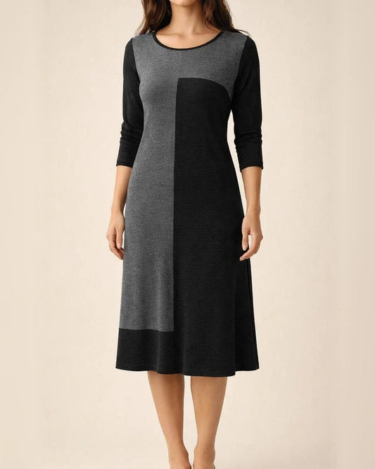Spring Summer New Arrival Women's Midi Crew Neck Long Sleeve Geometric Print Dress | JRSEE:438ca2bb-477d-4c9a-b73d-28318e9e6420
